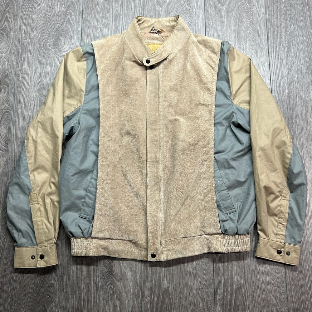 Vintage Club International Tip Top 80s Medium Suede Colorblock Bomber Jacket 42